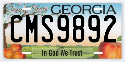 GA license plate CMS9892