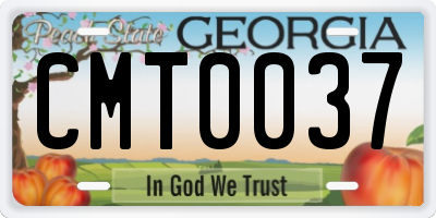 GA license plate CMT0037
