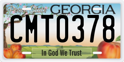 GA license plate CMT0378