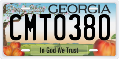 GA license plate CMT0380