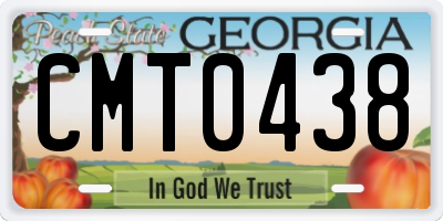 GA license plate CMT0438