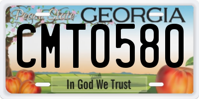 GA license plate CMT0580