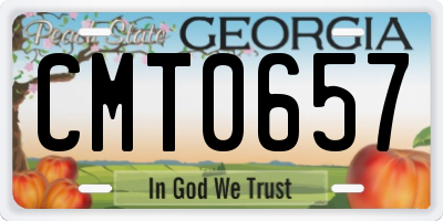 GA license plate CMT0657