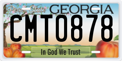 GA license plate CMT0878