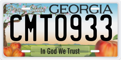 GA license plate CMT0933
