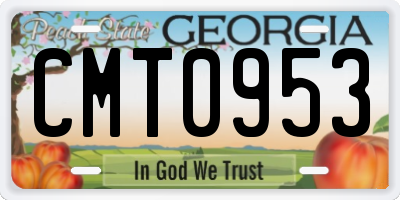 GA license plate CMT0953