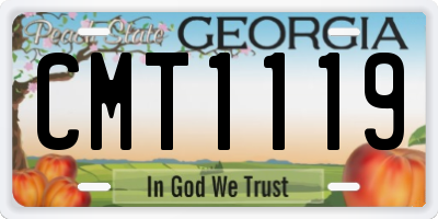 GA license plate CMT1119