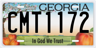 GA license plate CMT1172