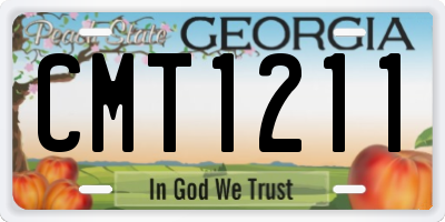 GA license plate CMT1211