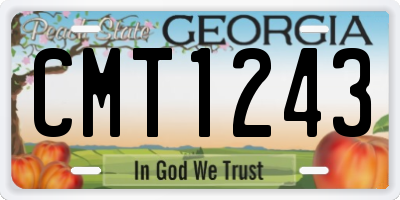 GA license plate CMT1243