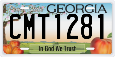 GA license plate CMT1281
