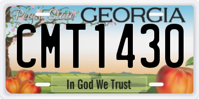 GA license plate CMT1430