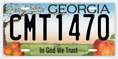 GA license plate CMT1470