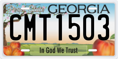 GA license plate CMT1503
