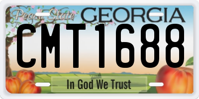 GA license plate CMT1688