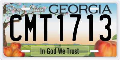 GA license plate CMT1713