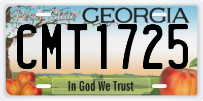 GA license plate CMT1725