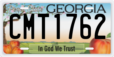 GA license plate CMT1762