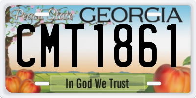 GA license plate CMT1861