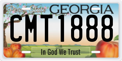 GA license plate CMT1888