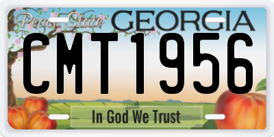 GA license plate CMT1956