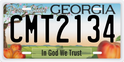 GA license plate CMT2134