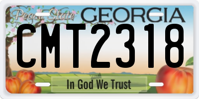 GA license plate CMT2318