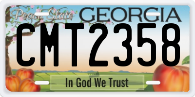GA license plate CMT2358