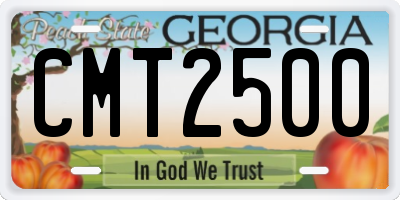 GA license plate CMT2500