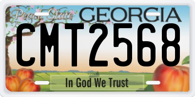 GA license plate CMT2568