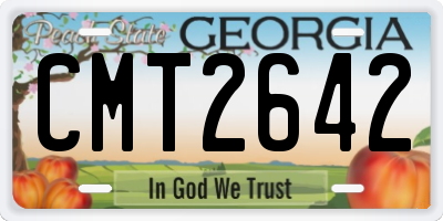 GA license plate CMT2642