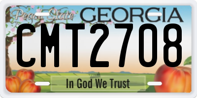 GA license plate CMT2708