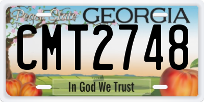 GA license plate CMT2748