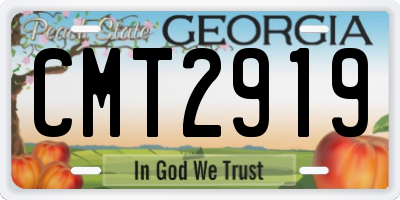 GA license plate CMT2919
