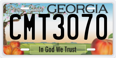 GA license plate CMT3070