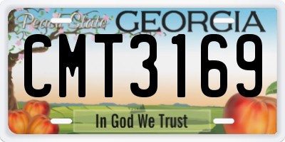 GA license plate CMT3169