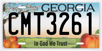 GA license plate CMT3261