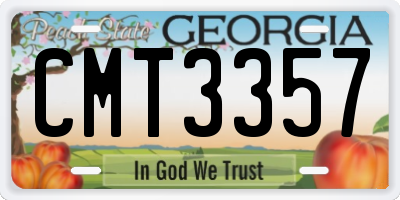 GA license plate CMT3357