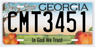 GA license plate CMT3451