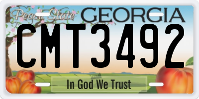 GA license plate CMT3492