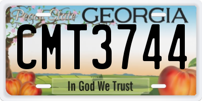 GA license plate CMT3744