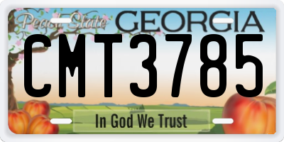 GA license plate CMT3785
