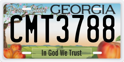 GA license plate CMT3788