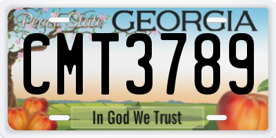 GA license plate CMT3789