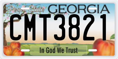 GA license plate CMT3821