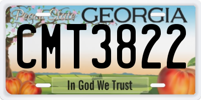 GA license plate CMT3822