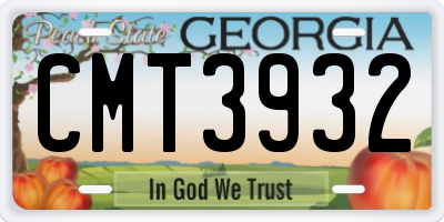 GA license plate CMT3932