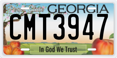 GA license plate CMT3947