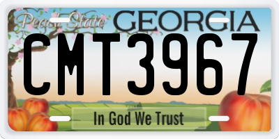 GA license plate CMT3967