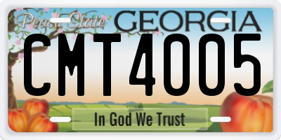 GA license plate CMT4005
